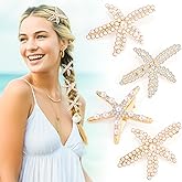 4Pcs Pearls Hair Clips, Rhinestone Starfish Hair Clips Fashion Beach Accessories Gifts for Women Girls