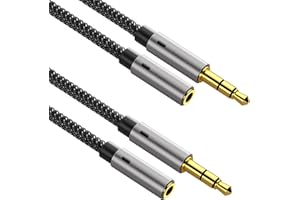 Ruaeoda Headphone Extension Cable 6 ft,2Pack 3.5 AUX Extension Cable Male to Female 3.5mm Stereo Audio Extension Cable Aux Jack Extender Double Shielded Braided Long 1/8 TRS aux Cord Extender
