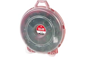 IRIS OHYAMA IRIS USA 24" Christmas Wreath Storage Container with Latches and Handle, 1-Pack, for Garland/Wreath, Christmas Decorations, Heavy Duty, Portable, High Protection, Space Saving Storage, Clear/Red