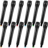 Sanwuta 6 Pcs Fake Microphone Prop Plastic Karaoke Party Toy for Halloween | 10.4 Fake Pretend Microphones Bulk, for Halloween Costume Cosplay, Karaoke Reporter Play, Birthday Party Stage Favors