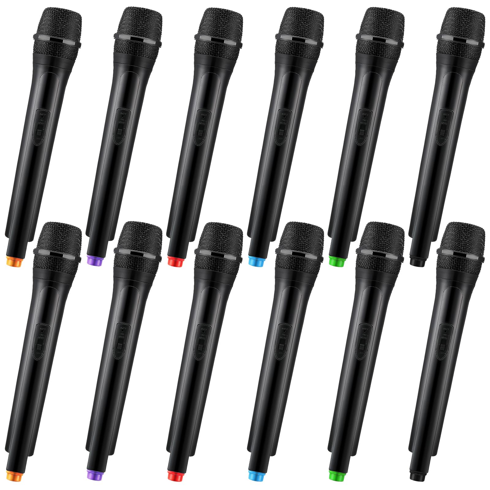 Photo 1 of Sanwuta 6 Pcs Fake Microphone Prop Toy Plastic Microphone Prop Halloween Play Pretend Toy for Karaoke Costume Cosplay Reporter Stage Birthday Party Favors, 10.4 in