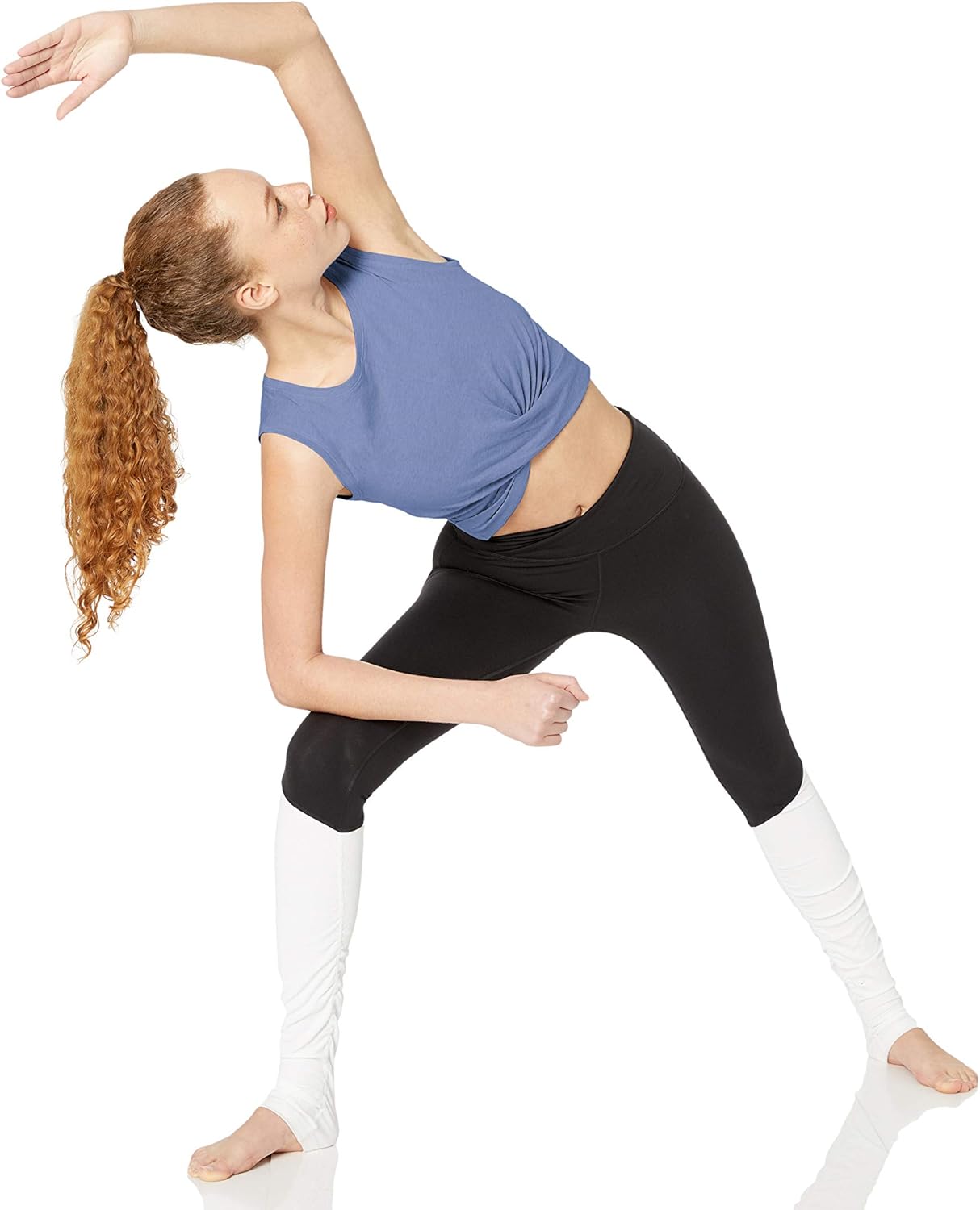 Core 10 Women's Pima Cotton Blend Knot Front Cropped Yoga Tank: Clothing