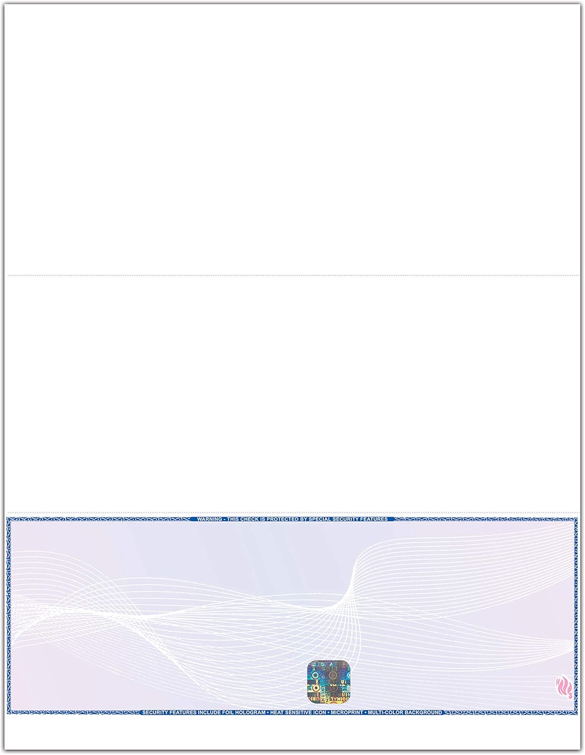 EZ Checks Premium Blank Hologram High Security Laser Check Stock | 500 Sheets | QuickBooks Compatible (Blue/Maroon, Check at Top) : Office Products
