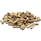 Rhino Wood Industries: 1/4" x 1" Wooden Dowel Pins, 100-Pack &ndash; Birch Hardwood, Kiln-Dried, Fluted &amp; Beveled (1/4" x 1", 100pk)