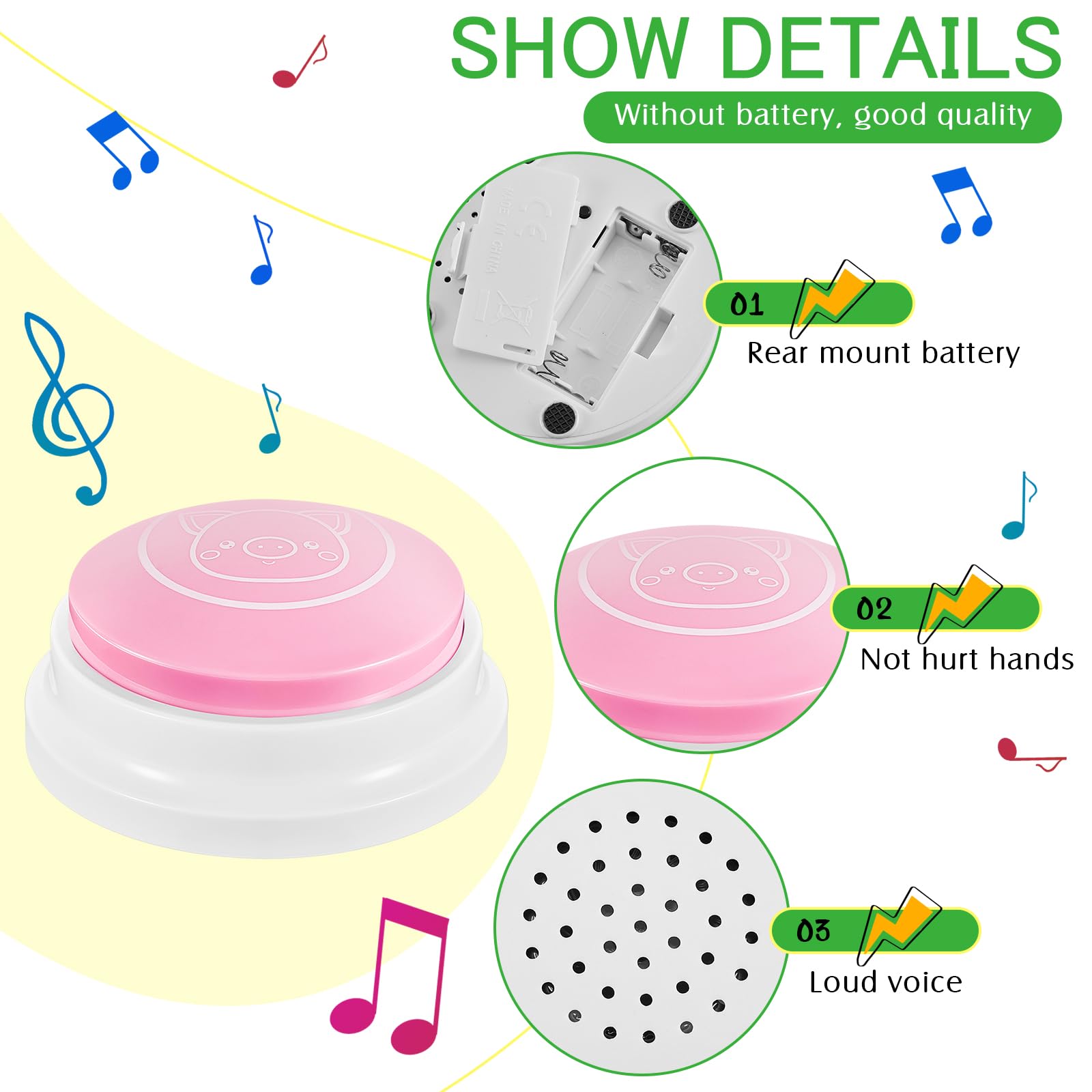 Syhood 8 Pcs Animal Sounds Buzzer for Trivia Games, Answer Buzzers for Classroom, Feud Jeopardy Buzzer Button with Lights and Sounds for Classroom Party Teacher Game Show(Classic Style)