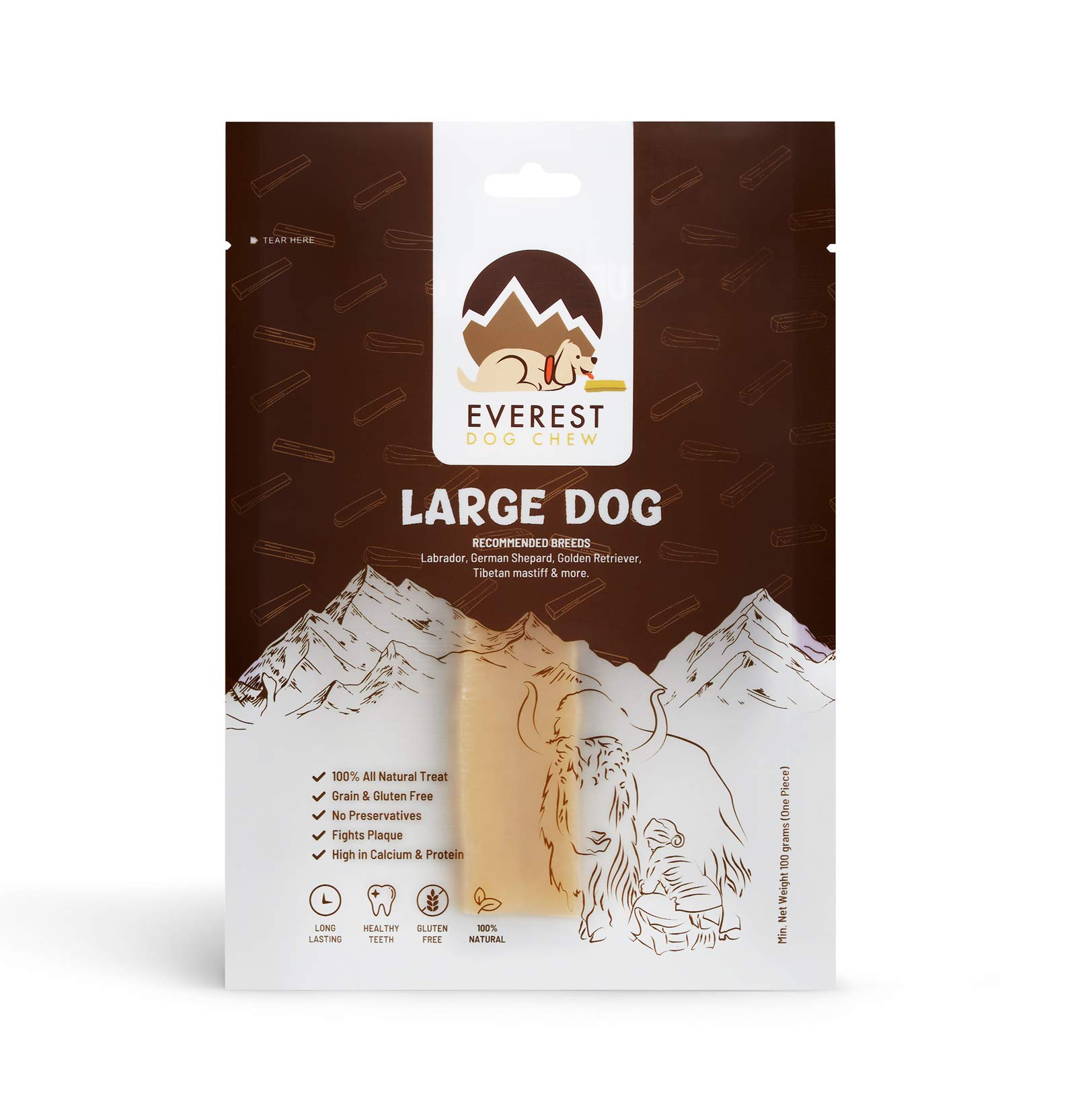 Yak Chew for Dogs (Large Dogs), 100grams yak milk dog chew, Original, Authentic Himalayan yak chew โ image 1