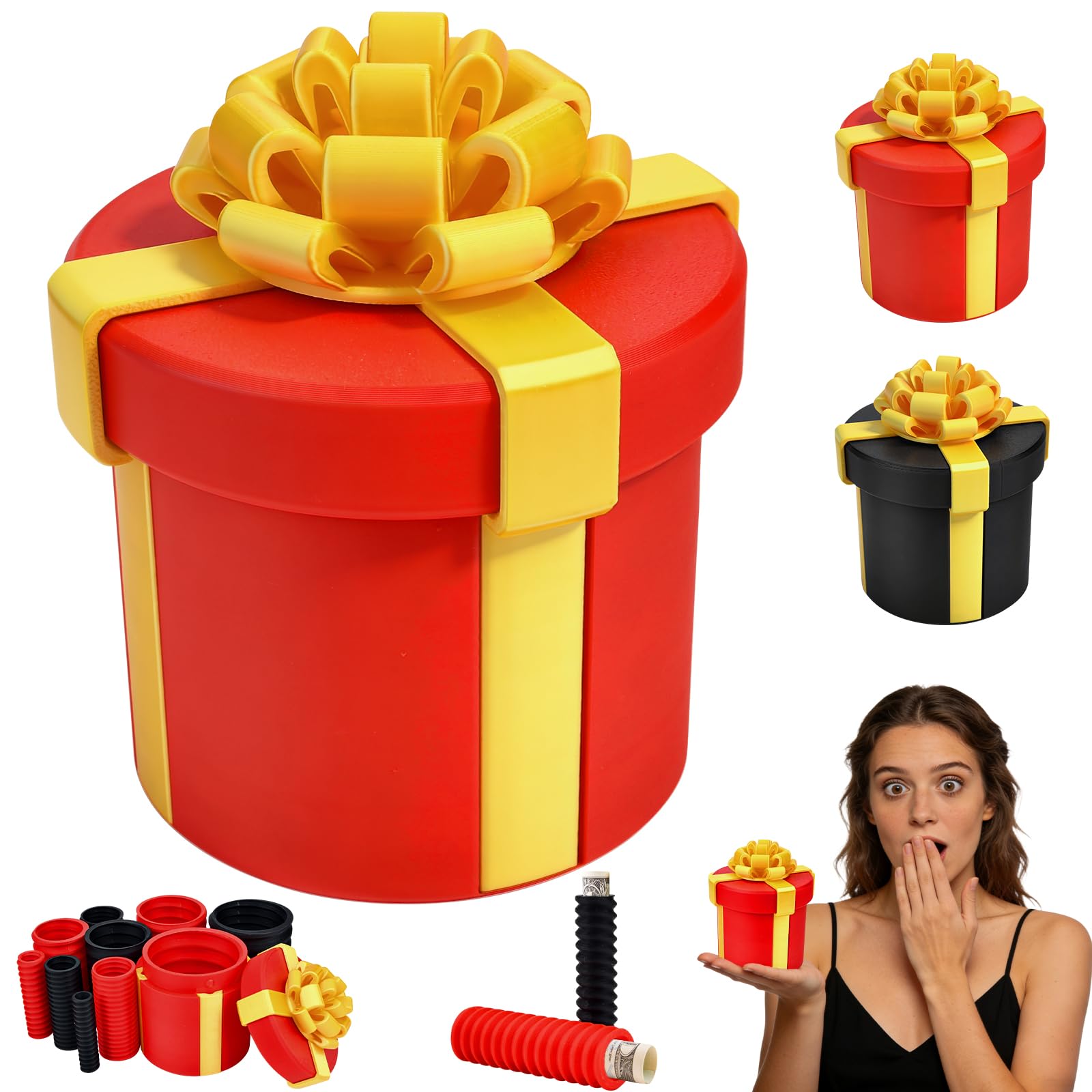 Bukbas Annoying Nested Screw Gift Box, 10 Layer The Annoying Present Money Puzzle Gifts Box Cash Gifts The Prank Boxes, Reusable Fun Bags Boxes for Birthday, Christmas & Fun Party