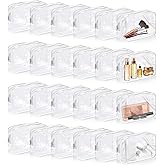 QLFJ-FurDec 24 PCS Clear Makeup Bag with Zipper, Waterproof Transparent Toiletry Bag Organizer, PVC Portable Cosmetic Bags for Women Men Traveling Vacation Bathroom Home (White)