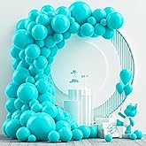 NISOCY Teal Latex Balloons Arch Kit, 102PCS 18In 12In 10In 5In Turquoise Arch Garland for Birthday Baby Shower Mermaid Unicorn Under the Sea Beach Nautical Teal Theme Party Decoration with 33ft Ribbon