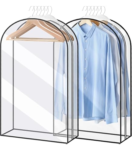 BALEINE 40" Translucent Garment Bags – 2-Pack PEVA Waterproof Dress Bags For Suits, Coats, Dresses - View #7