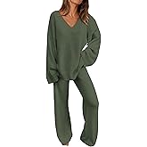 PRETTYGARDEN Lounge Sets for Women Two Piece Sweaters Pajama Set Fall Fashion 2026 Loungewear Outfits Matching Winter Clothes