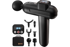 cryotex Massage Gun Deep Tissue Handheld, Six Different Heads for Different Muscle Groups Percussion Massager - 20 Speed Options