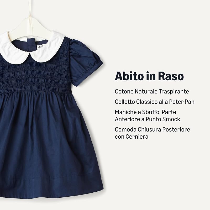 x Sofia Grainge Abiti Mommy & Me in Raso di Cotone Bimba 0-24, Blu Marino, 6-9 mesi