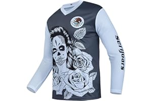 Serijoars Racing Men's Long Sleeve Off-Road Cycling Jersey Mountain Bike MTB Jersey Downhill&Motocross Shirts