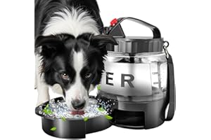 SWSUN Dog Water Bottle Portable Bowls - 56oz Large Travel Water Bowl Dispenser for Dogs, Pet Camping Beach Essentials Traveling Car Park Accessories, Leak Proof Pet Drinking Dispenser for On The Go, Black