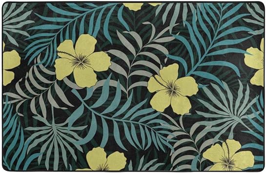 KATERN Badematte Badteppich,Tropischer Hintergrund mit Palmblättern und