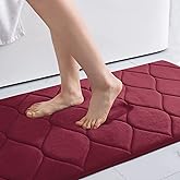 Colorxy Memory Foam Bathroom Rugs, Ultra Soft & Non-Slip Bath Mat, Water Absorbent and Machine Washable Bath Carpet Rug for Shower Bathroom Floor Rugs, 30''x20'', Burgundy