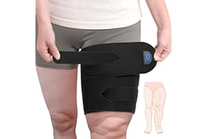iDonua® Swollen Thigh Compression Wrap Brace for Lymphedema Reduction - with Adjustable 4 Cross Straps‌ (Short-L)