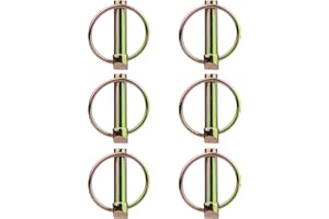 WISSXNA 6PCS Heavy Duty PTO and Hitch Lynch Pins, Clip and Cast Iron Pull Ring & Positioning Pin for Trucks, Tractors, Hand Carts, Towing Mowing,Lawn Mowers & Trailers(7/16’’ *1-3/4’’)