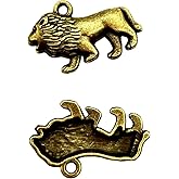 30PC Antique Bronze Lion Animal Charms Pendants for Jewelry Bracelet Necklace DIY Craft Making 29x18x4mm