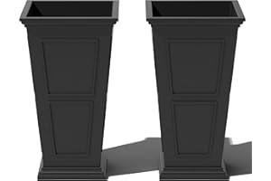 Veradek Fairmont Tall Plastic Planter - Large Outdoor Planter for Front Porch | Crack Resistant All-Weather Use | Classic Est