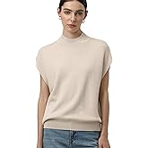 AceNest Sweater Vest for Women Vest Top Trendy Cap Sleeve Sweater Mock Neck Vest Cute Sleeveless Sweaters Knit