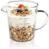BCnmviku Glass Measuring Cups High Borosilicate [Insulated Handle | V-Shaped Spout] for Prepping Baking and Cooking Preheated