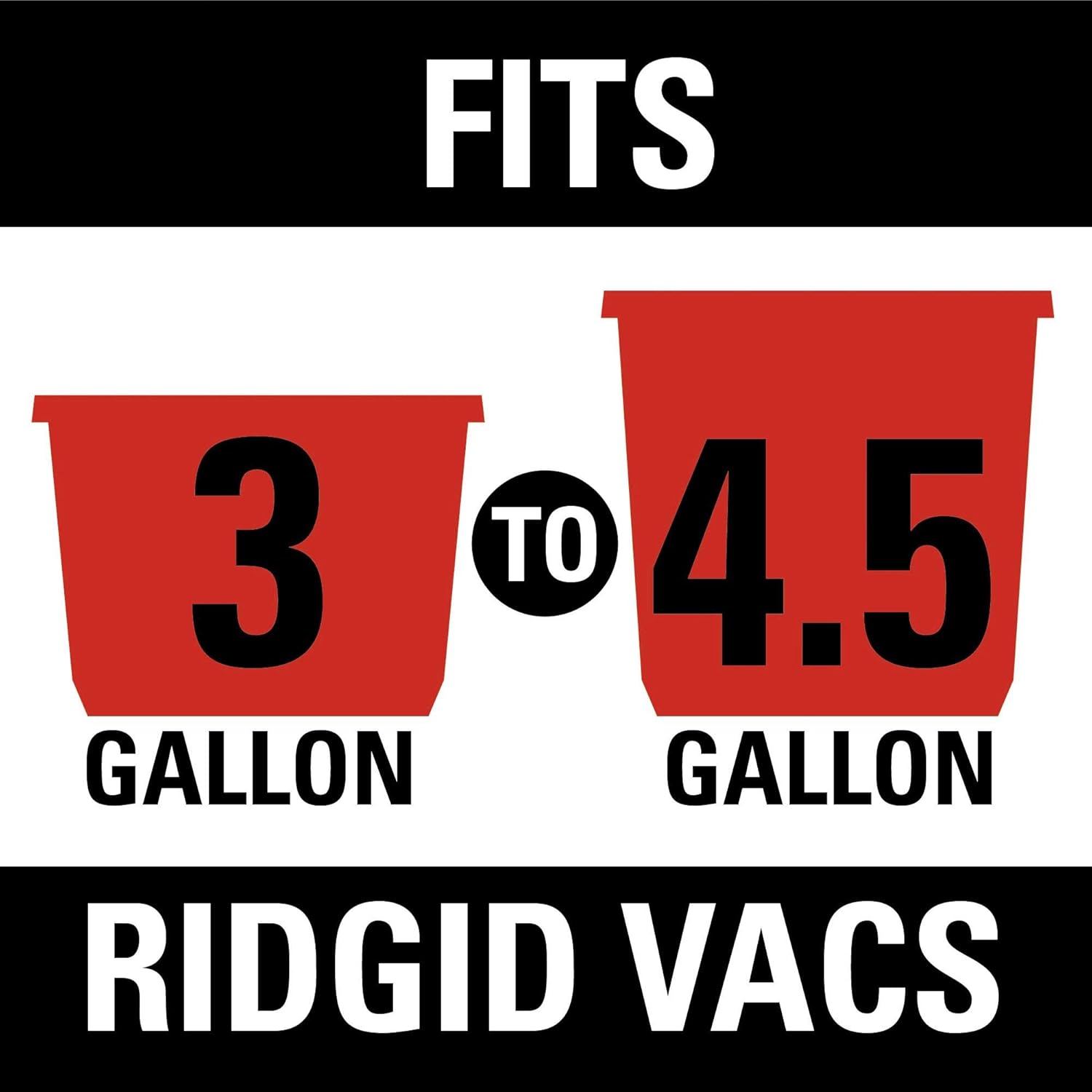RIDGID 23738 VF3501 Wet Dry Vac High-Efficiency Dust Bags, Wet Dry Vacuum Filter Bags, Two Dust Collection Bags per Package - Replacement Furnace Filters - 