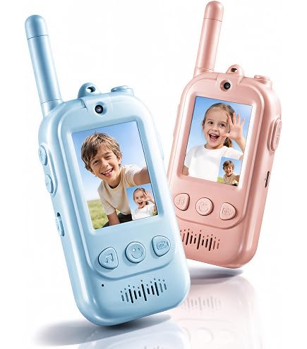 Talkie-walkie vidéo pour enfants avec caméra et écran, rechargeable, communication longue portée, chargement USB