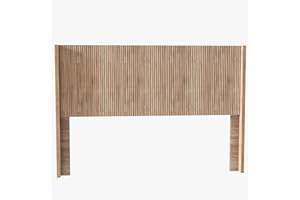 SEPTBOT Queen Size Fluted Headboard ONLY - Wall Mount Wood Headboard, Rustic & Modern Farmhouse,Boho,Fluted Panel,Wingback Design (Oak, Queen)