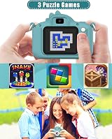 Hangrui Kids Camera 20MP Dual Lens 2.0 inch IPS 1080P 32GB Shockproof Dark Green view 5