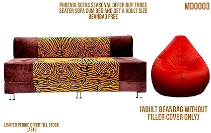 Phoenix Sofas Three Seater Foldable High Density Pure Foam Sofa