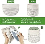 tenn well 20cm Plant Pot with Liner Cotton Indoor Planter Basket Black White view 7