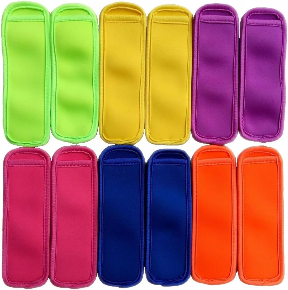 Freezer Ice Pop - Popsicle Holder - Sleeves - BEST VALUE PACK Wen Feiyu (12-Pack)