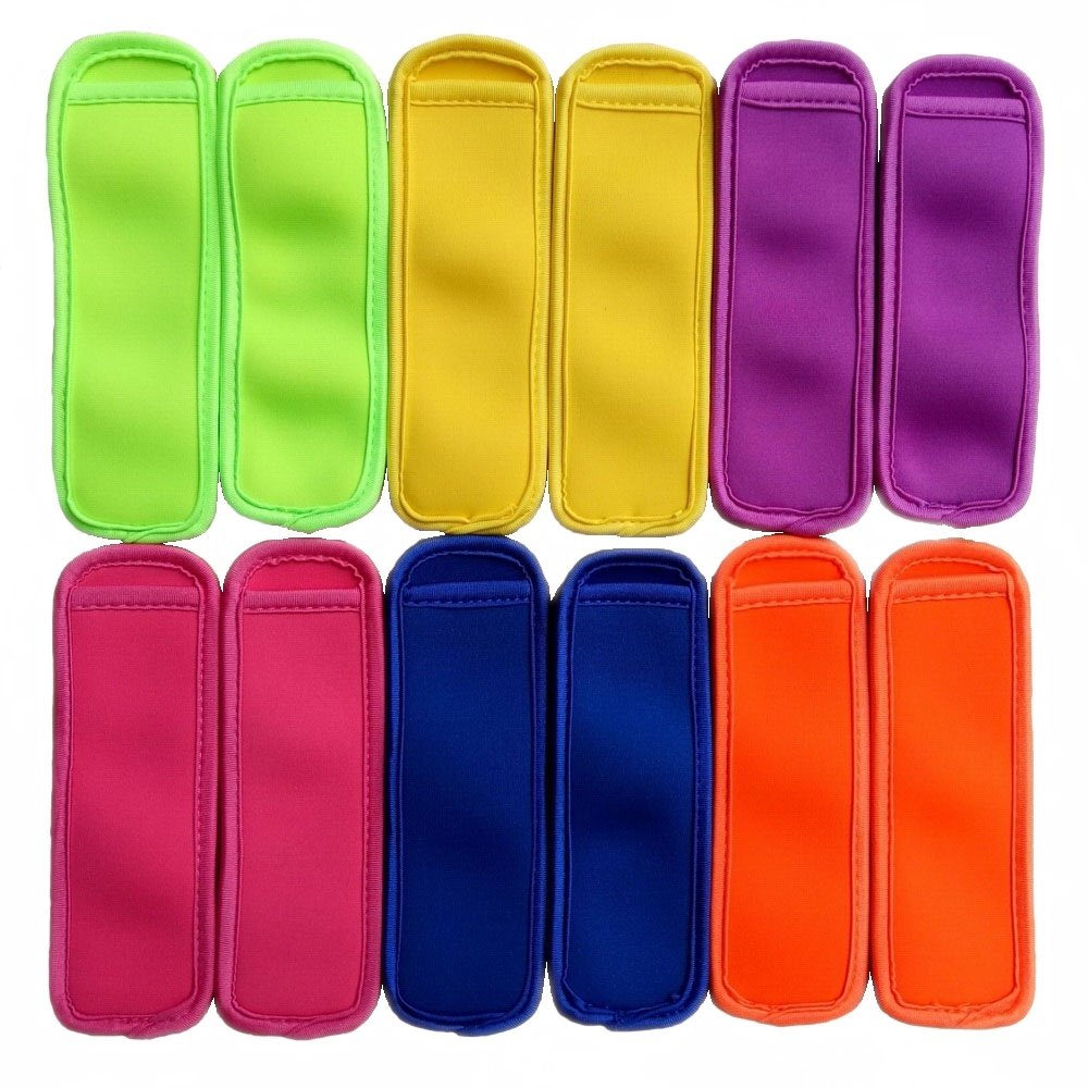 Freezer Ice Pop - Popsicle Holder - Sleeves - BEST VALUE PACK Wen Feiyu (12-Pack)