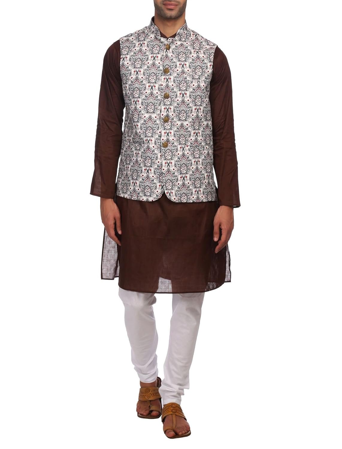 wintage men's imported rayon nehru jacket waistcoat and 100% cotton kurta pajama indian ethnic set : multiple color options
