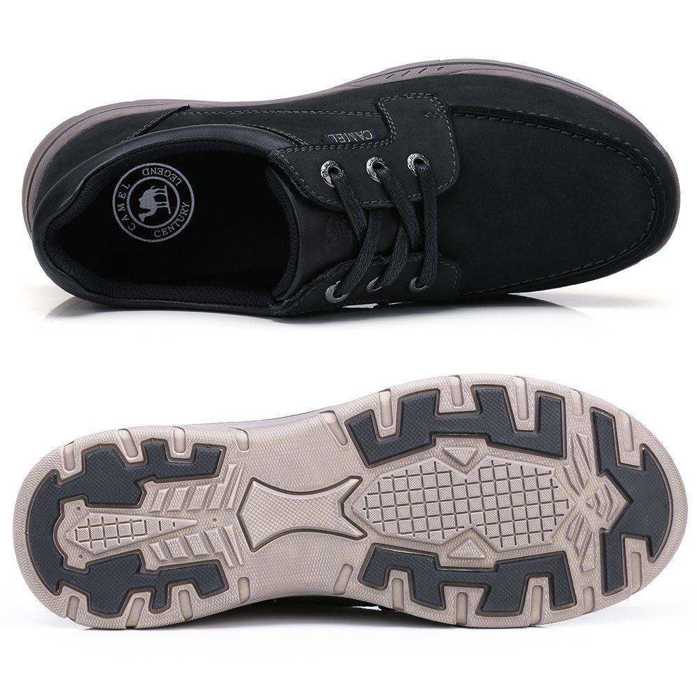 Camel Mens Casual Leather Fashion Sneakers Business Wide Lightweight Lace-up Oxford Shoes for Walking Athletic