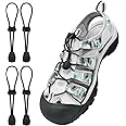 NDTEZUGT 2 Pairs Elastic No Tie Shoe Laces Replacement Laces for Keen Sandal, Round No Tie Shoelaces for Adults and Kids