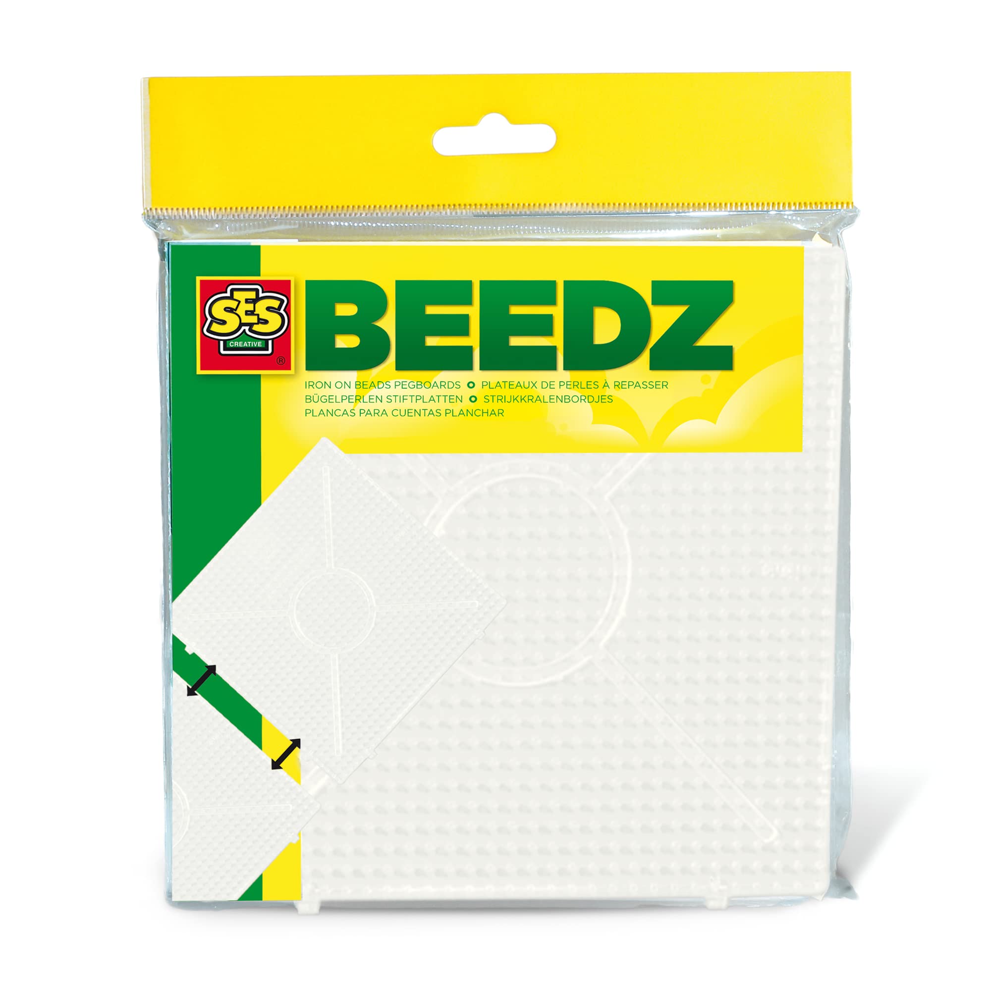 SES Creative 00787 Linkable Bead Pegboards, Transparent Craft Set for Kids