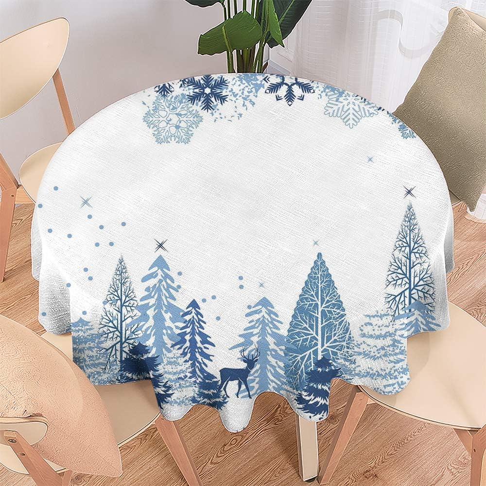 Merry Christmas,Christmas Round Tablecloth,Round Tablecloth for Party