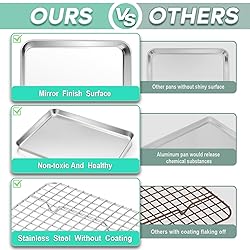TeamFar Toaster Oven Pan with Cooling Rack