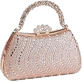 Dreubea Womens Shiny Tote Evening Bag Fashion Rhinestone Decrated Handbag