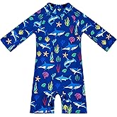 upandfast Baby Boys/Girls Zipper Swimwear with Snap Bottom UPF 50+ Sun Protection Toddler One Piece Swimsuit