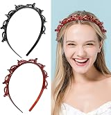 ASIRYVA 2 Pcs Clip Headbands Black Brown Non-Slip Multi-Layer Hairpins view 3