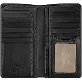 Tony Perotti Mens Long Bifold Checkbook Cover Wallet Multi Card Pocket Holder Italian Leather