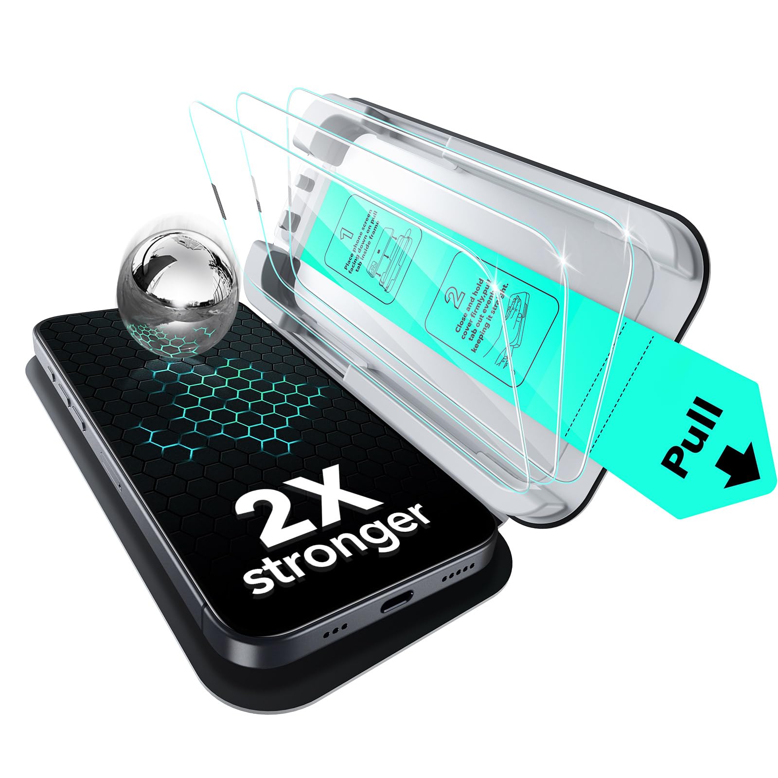 ESR 3 Pack for iPhone 17e/16e/14/13/13 Pro Screen Protector, Classic