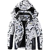 Kid's Ski Jacket Winter Waterproof Coat girls boys Fleece Snowboarding Jackets with Detachable Hood