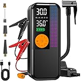 Jump Starter with Air Compressor,5500A Portable Car Battery Booster(All Gas & 10L Diesel) with 150PSI Cordless Auto Tire Inflator,15V Portable Car Battery Jump Starter Box with LCD Display LED Light
