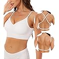 BOUFOR Seamless Low Back Bra Wireless Padded Bralette Thin Straps Comfort Halter Backless Cross Multiway Convertible Bras