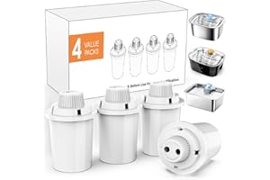 SwSun Dog Water Fountain Filters Replacement 4 Packs, 2 Months Set of Replacement Filters for SwSun 2/2.6 Gallons Large Dog Water Fountain